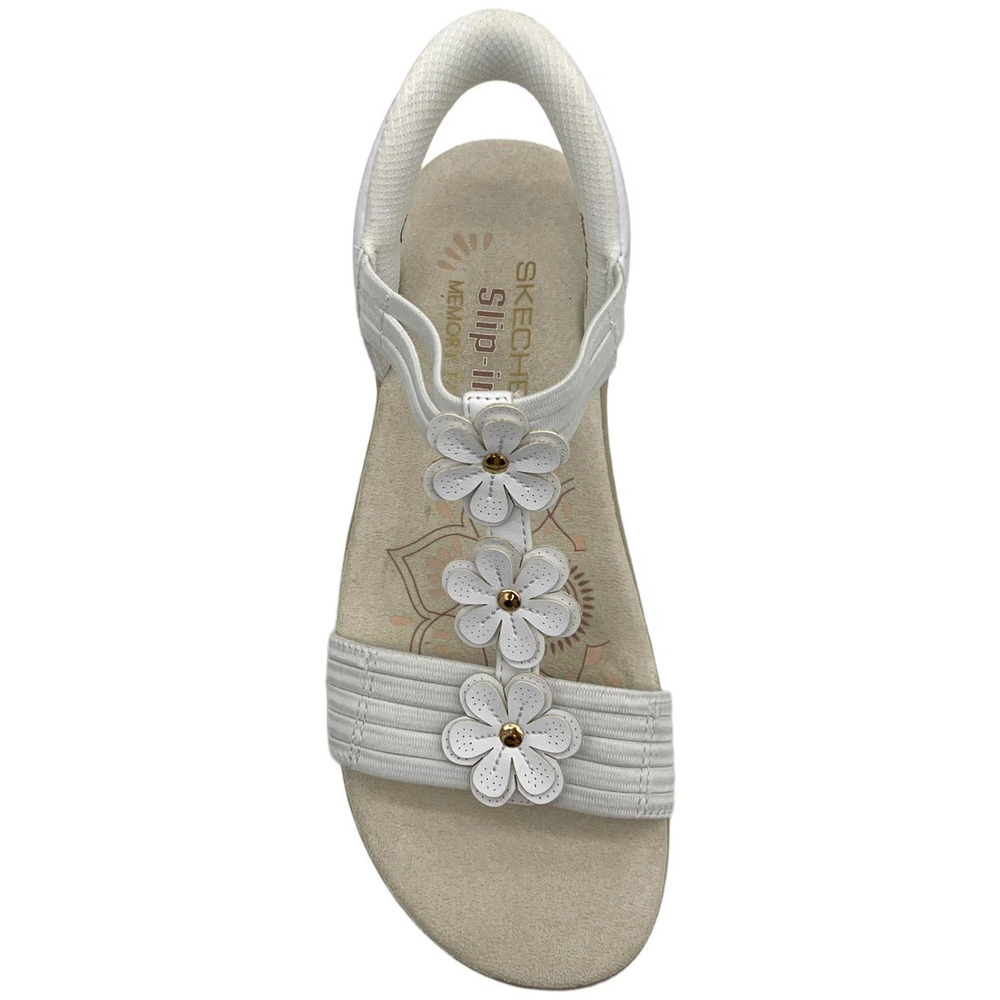 Skechers Women's Reggae Slim Blooming Romantic Slingback Sandals White - Medium - Picture 2 of 3